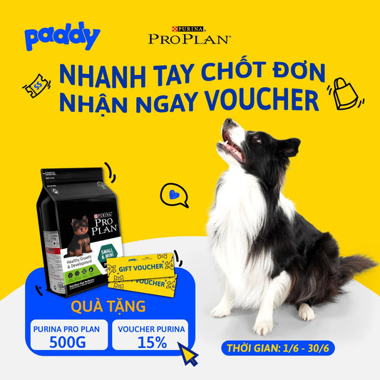 Chương Trình Nhận Quà Tặng Và Voucher Giảm 15% Khi Mua Purina Pro Plan - Paddy Pet Shop