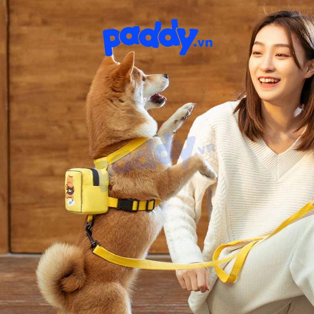 Dây Dắt Yếm Cho Chó Mèo Kèm Túi Thêu Hình - Paddy Pet Shop