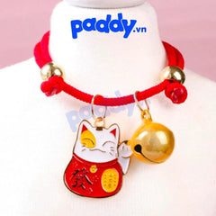 Vòng Cổ Tết Cho Chó Mèo Dây Thừng Rút Đỏ 18-32cm - Paddy Pet Shop