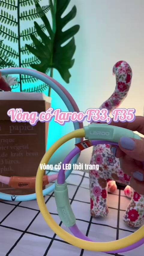 Vòng Cổ Chó Mèo Đèn LED Laroo Sạc USB - F35 35cm