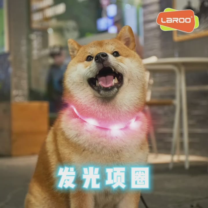 Vòng Cổ Chó Mèo Đèn LED Laroo Sạc USB - F33 45cm