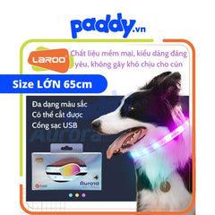 Vòng Cổ Cho Chó Đèn LED Laroo Sạc USB - Aurora 65cm - Paddy Pet Shop
