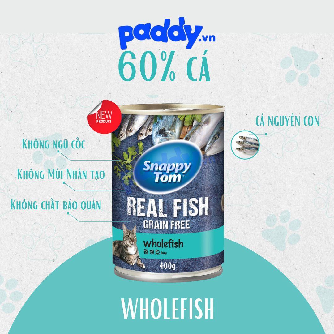 Pate Mèo Snappy Tom Real Fish - Lon 400g - Paddy Pet Shop
