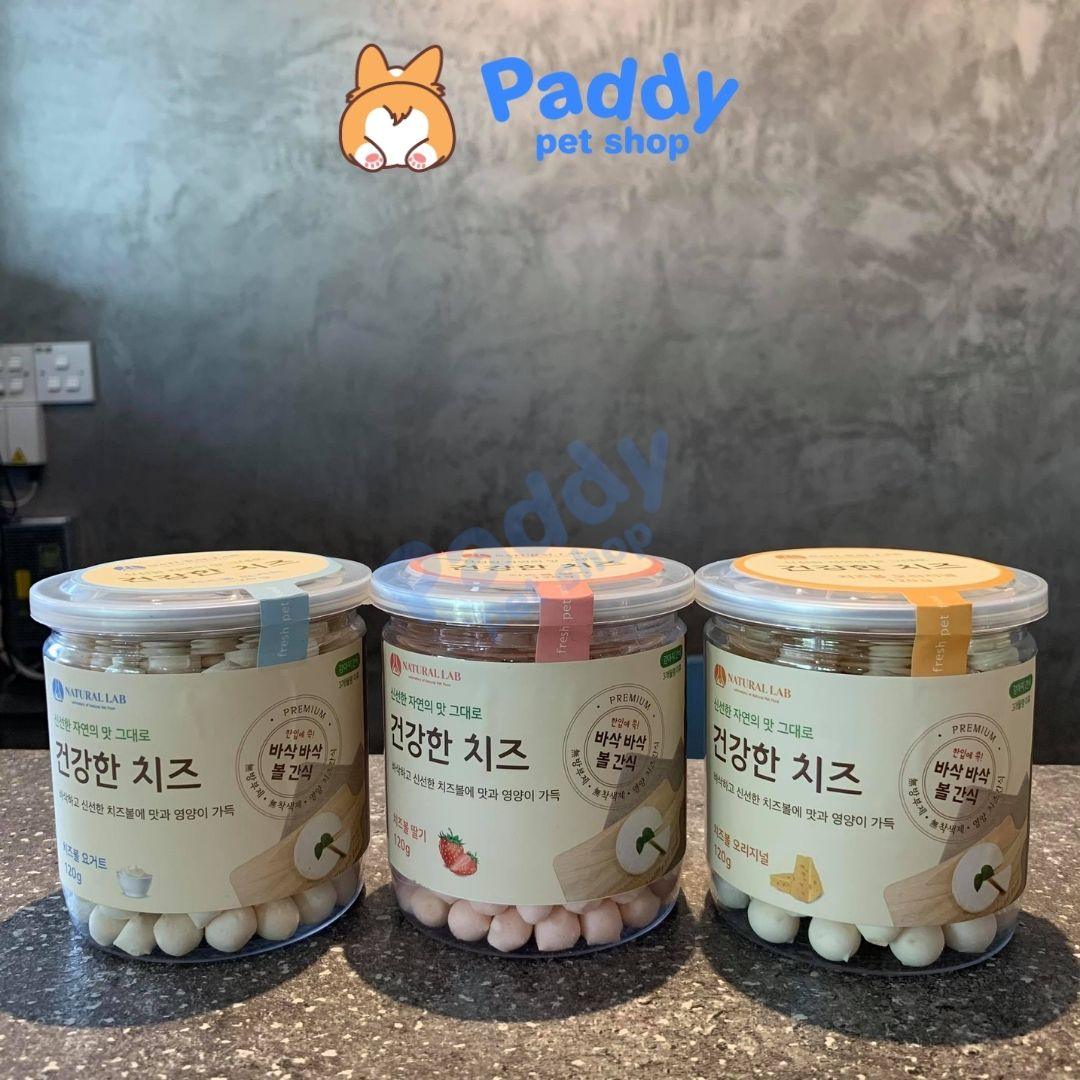 Snack Cho Chó Phô Mai Viên Natural Lab Hộp 120g - Paddy Pet Shop