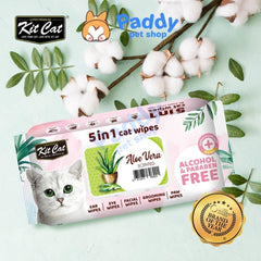 Khăn Giấy Ướt Kháng Khuẩn, Tắm Khô Cho Mèo Kit Cat (80 Miếng) - Paddy Pet Shop