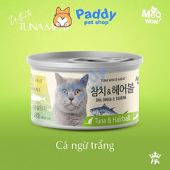 Pate Mèo Meowow Súp Cá Ngừ Trắng Nguyên Miếng (Lon 80g) - Paddy Pet Shop