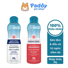 Sữa Tắm & Dầu Xả Trị Viêm Da & Cấp Ẩm Cho Chó Mèo Tropiclean Oxymed 592ml (Mỹ) - Paddy Pet Shop