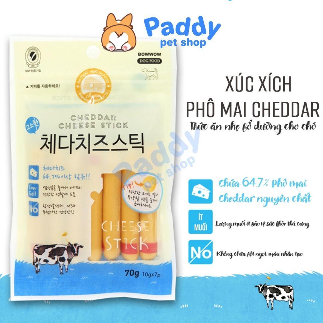 Bánh Thưởng Cho Chó Xúc Xích Phô Mai Bowwow 70g (7 cây) - Paddy Pet Shop