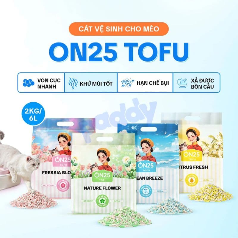 Cát Vệ Sinh Cho Mèo On25 Đậu Nành 100% Bao Bì Mới 3