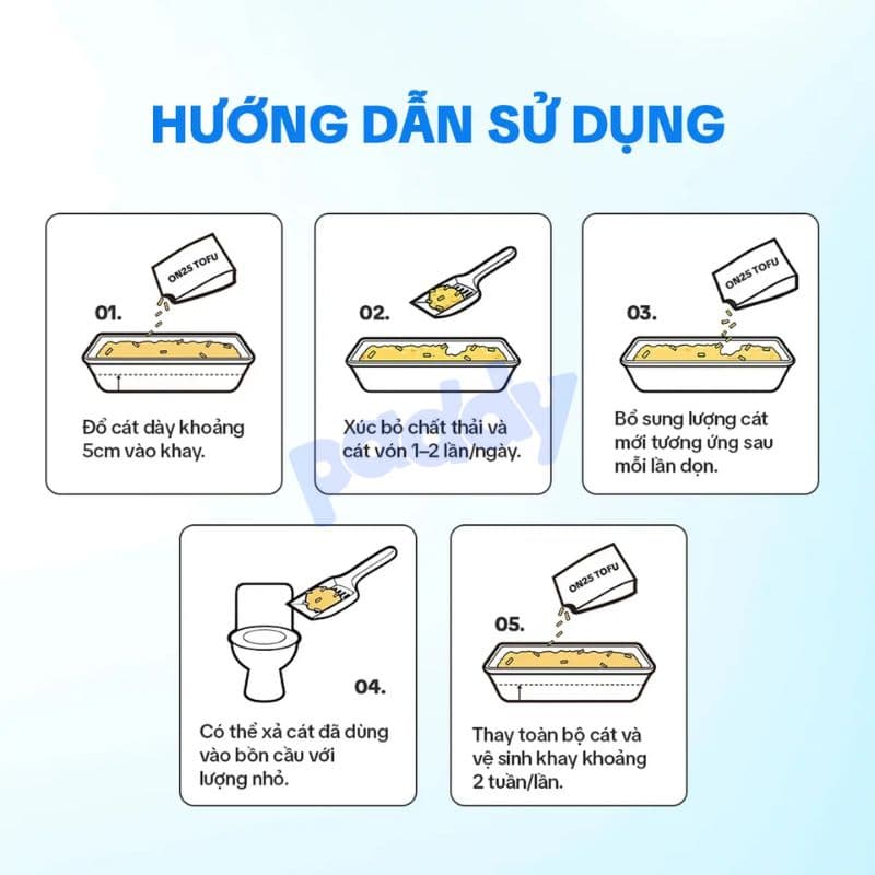 Cát Vệ Sinh Cho Mèo On25 Đậu Nành 100% Bao Bì Mới 4