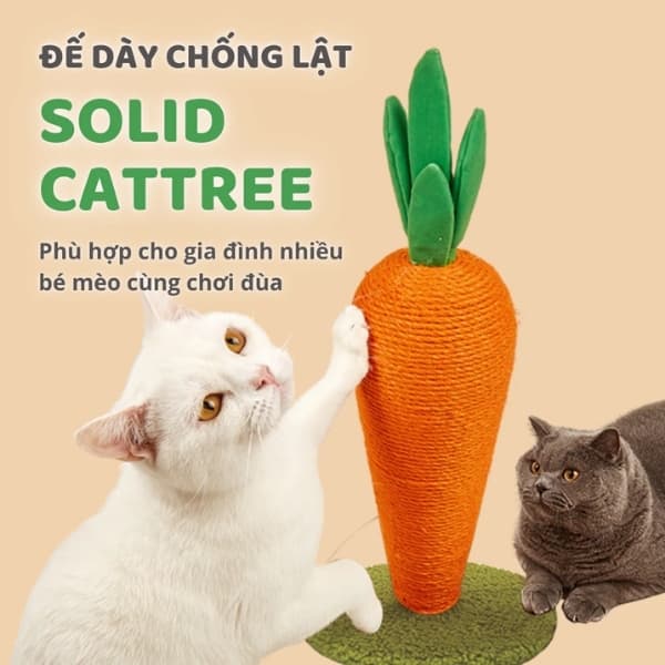 Bàn Cào Móng Mèo FOFOS Hình Trụ Cà Rốt 4