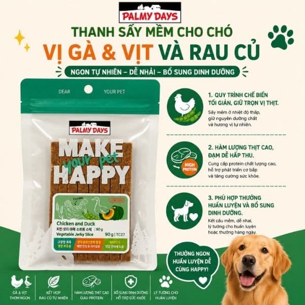 Bánh Thưởng Cho Chó Palmy Days Thịt Sấy Mềm 90g 2