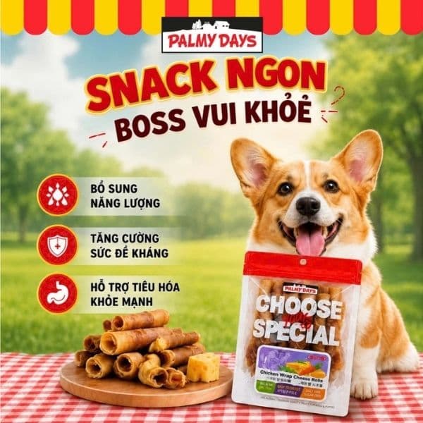 Bánh Thưởng Cho Chó Palmy Days Rolls Xương Vị Gà 3