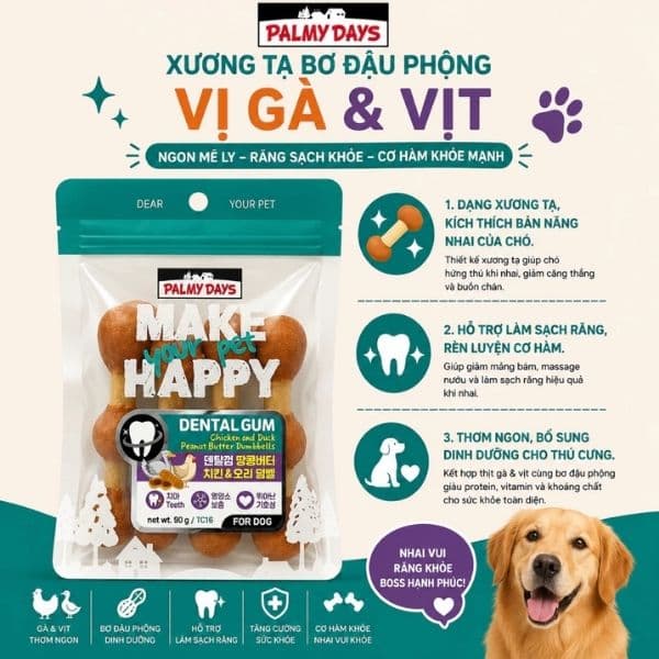 Bánh Thưởng Cho Chó Palmy Days Dumbbells Xương Tạ 3