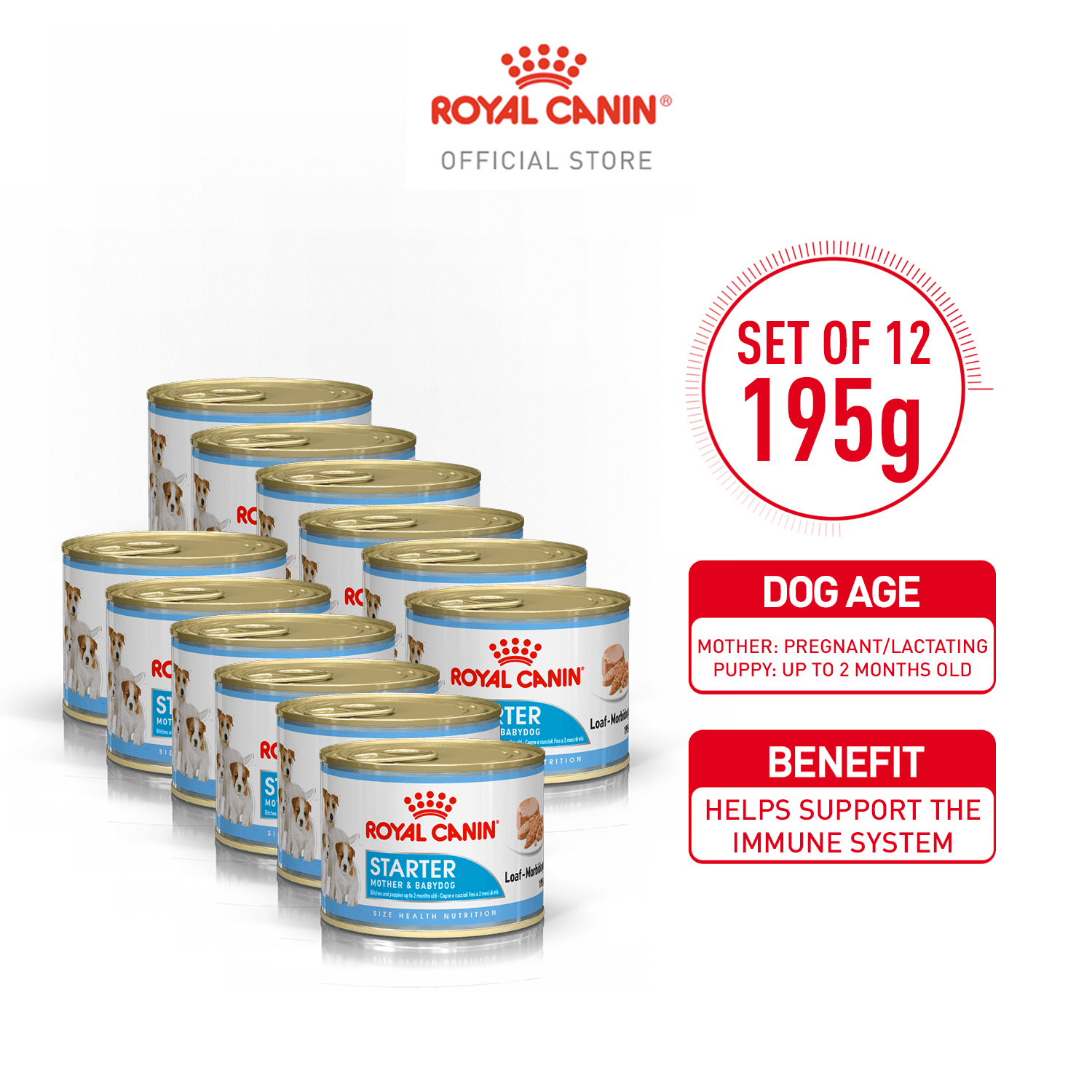 Pate Cho Chó Mẹ & Chó Con Royal Canin Starter Mother & Baby Dog Lon 195g 3