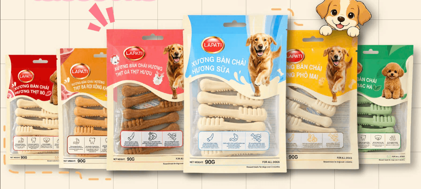 Bánh Thưởng Cho Chó INU Fonti Lapati Xương Gặm Bàn Chải 90g 3