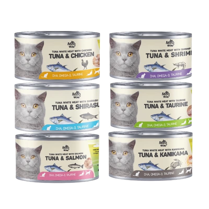 Pate Cho Mèo Meowow Súp Cá Ngừ Trắng Nguyên Miếng Lon 80g
