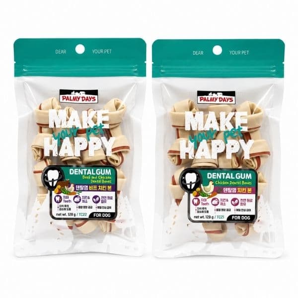 Bánh Thưởng Cho Chó Palmy Days Dental Bones Xương Nhai Sạch Răng 128g