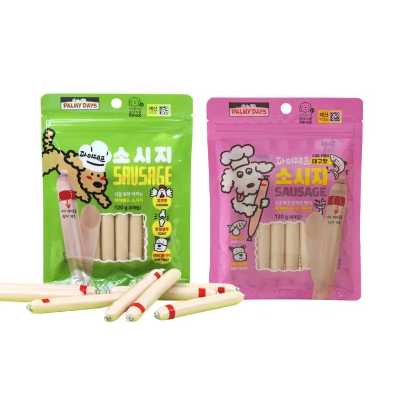 Bánh Thưởng Cho Chó Xúc Xích Palmy Days 120g (Gói 8 cây)