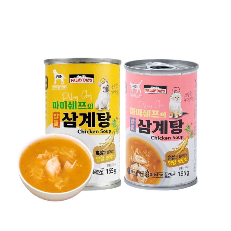 Pate Cho Chó Mèo Súp Gà Hầm Sâm Palmy Days Lon 155g