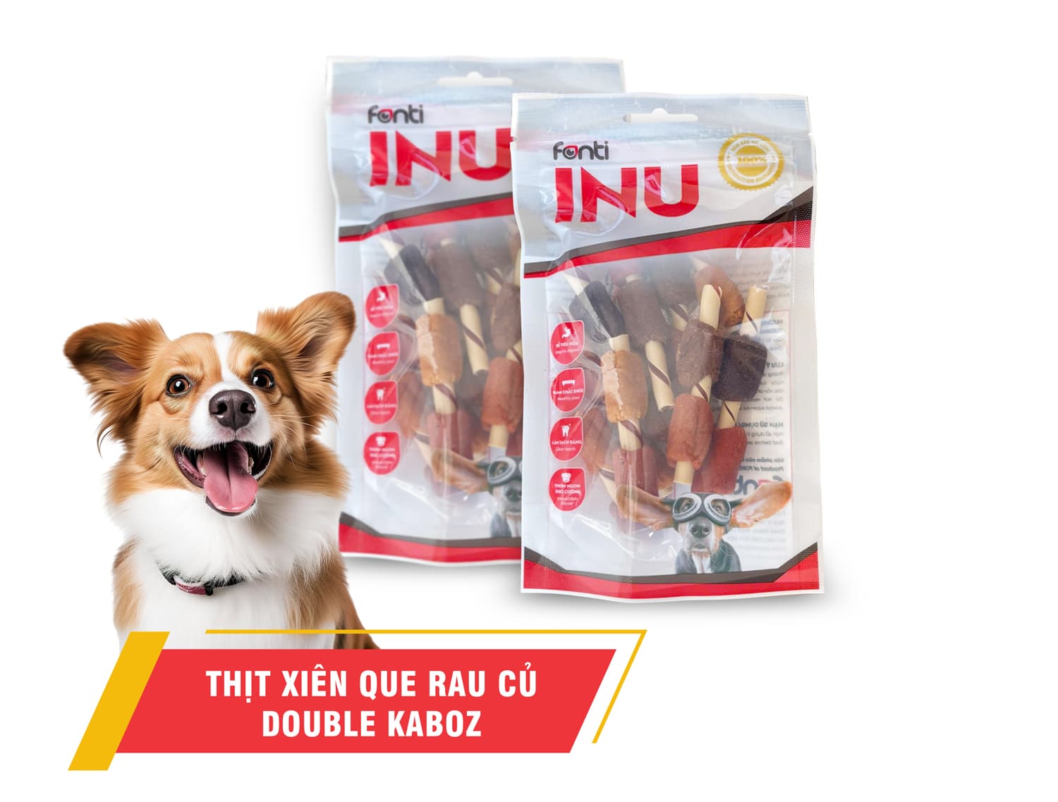 Bánh Thưởng Cho Chó Xương Gặm Fonti Inu Thịt Xiên Que Rau Củ