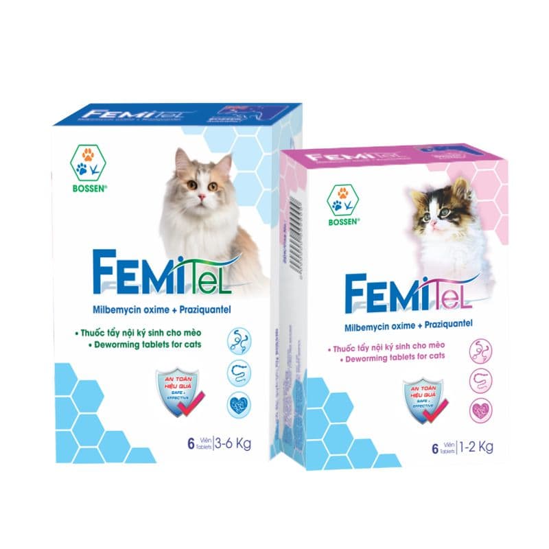 Xổ Giun Cho Mèo Bossen FeMiTel - Hỗ Trợ Kiểm Soát Ký Sinh Trùng, Giun, Sán