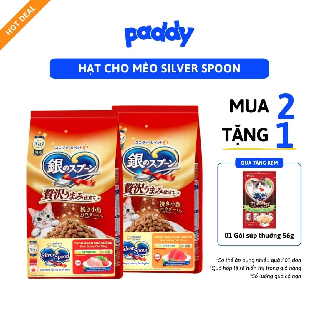 Thức Ăn Hạt Cho Mèo Trưởng Thành Silver Spoon Giảm Nôn Trớ 800g
