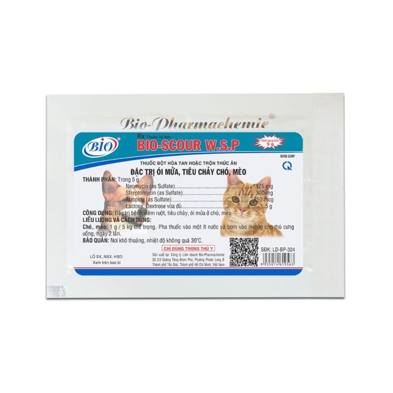 Men Vi Sinh Cho Chó Mèo Bio-Scour WSP Hỗ Trợ Ói Mửa, Tiêu Chảy