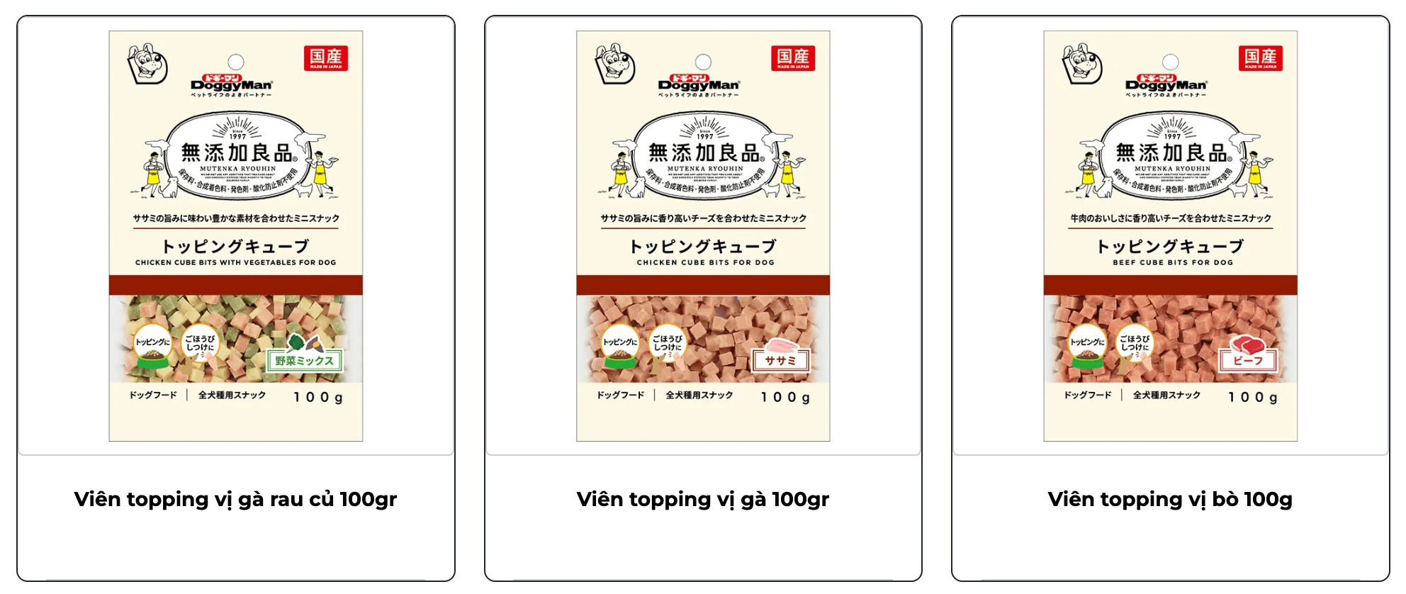 Viên Topping DoggyMan Cube Bits Cho Chó 100g