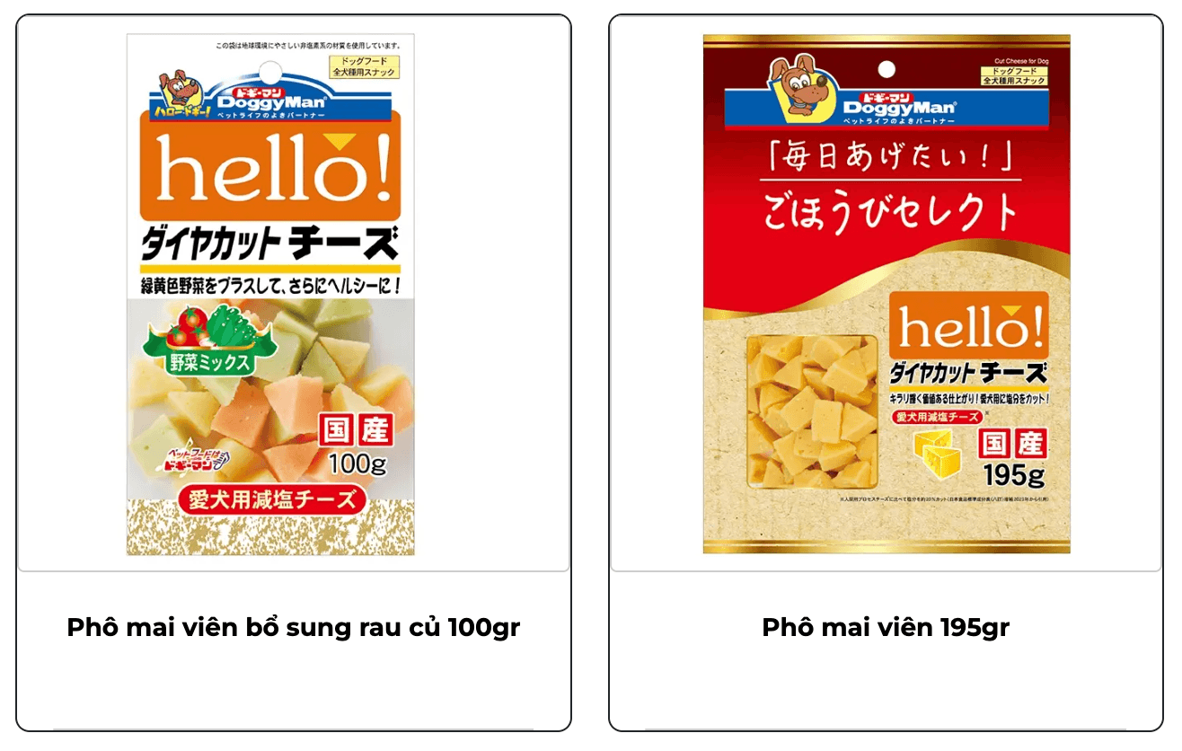 Bánh Thưởng Mềm Cho Chó DoggyMan Hello Cut Cheese