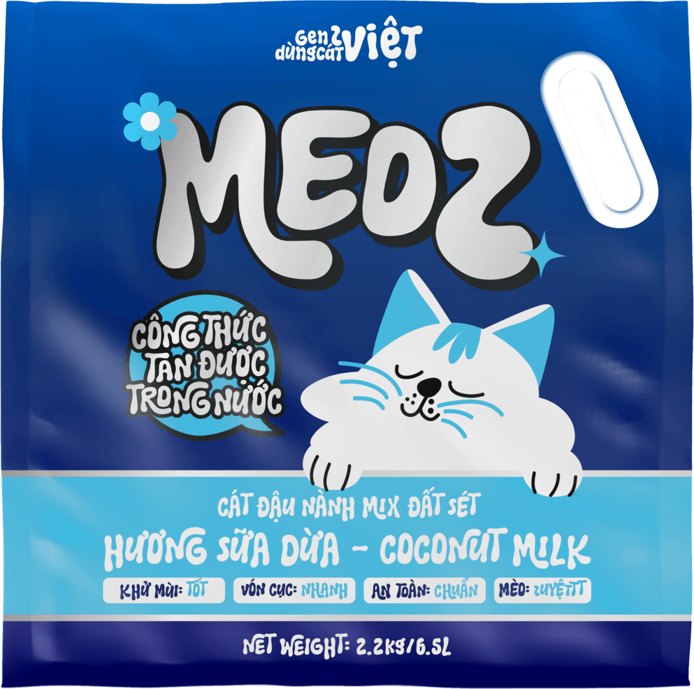 Cát Vệ Sinh Mèo MEOZ Tofu Mix Đất Sét 6.5L