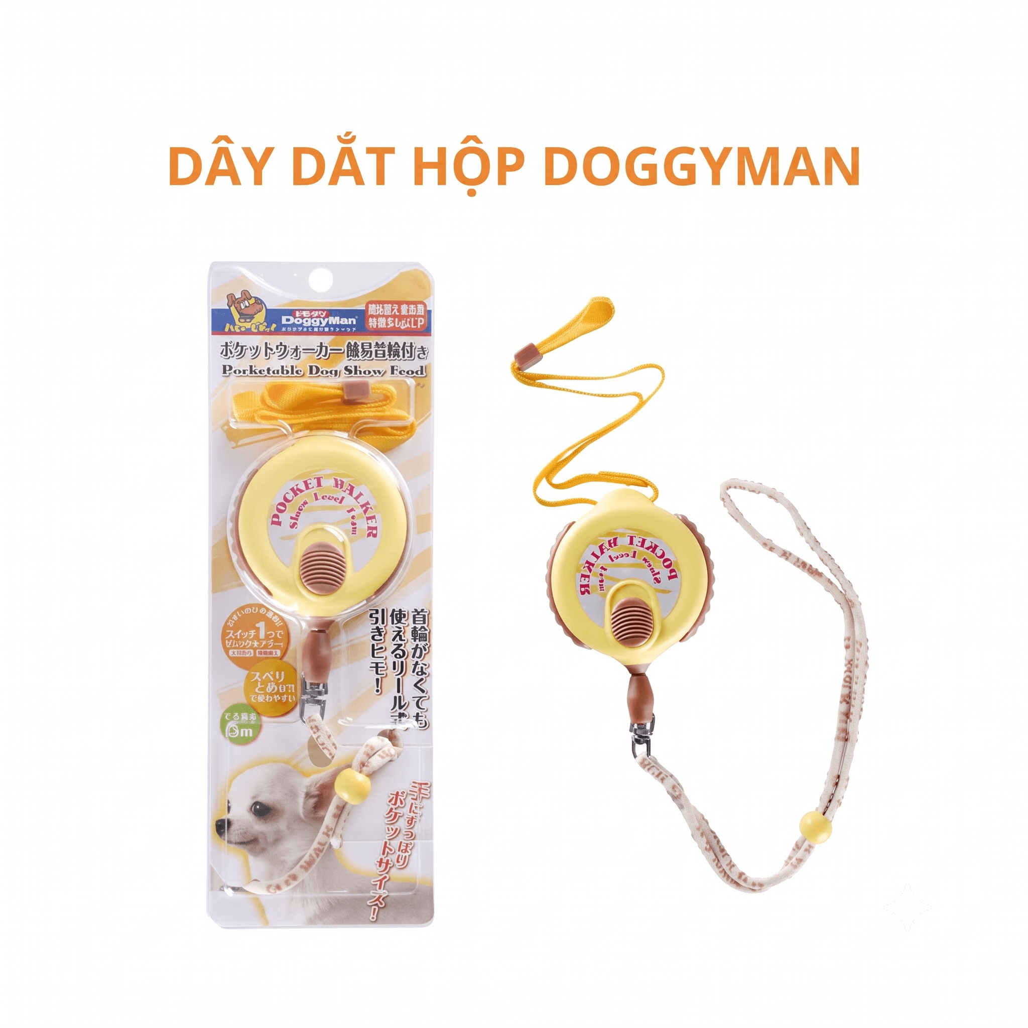 Dây Dắt Bấm Tự Động DoggyMan Pocket 3M <10kg