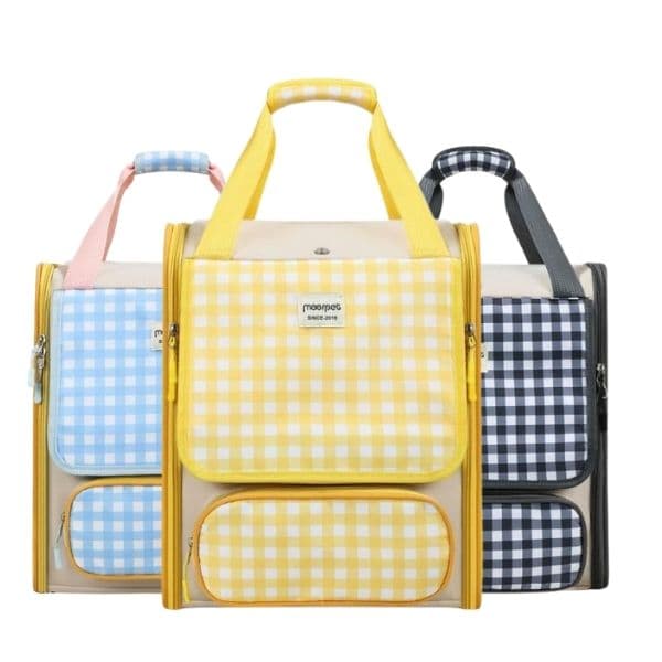 Balo Vận Chuyển Cho Chó Mèo MoorPet Since 2019 Vải Caro 33x25x41cm