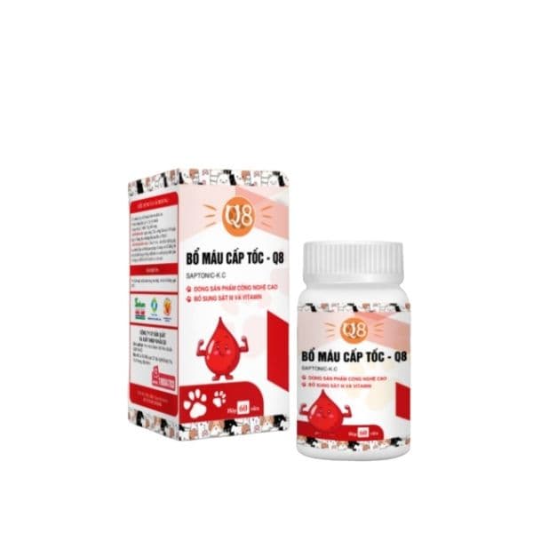 Viên Bổ Máu Cho Chó Mèo Q8 Saptonic (Hộp 60 Viên)