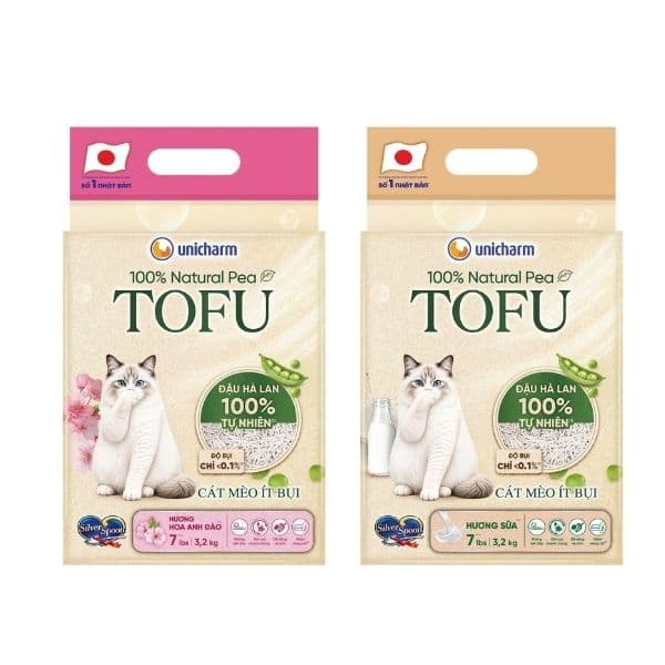 Cát Vệ Sinh Cho Mèo Unicharm Tofu Đậu Hà Lan 3.2kg