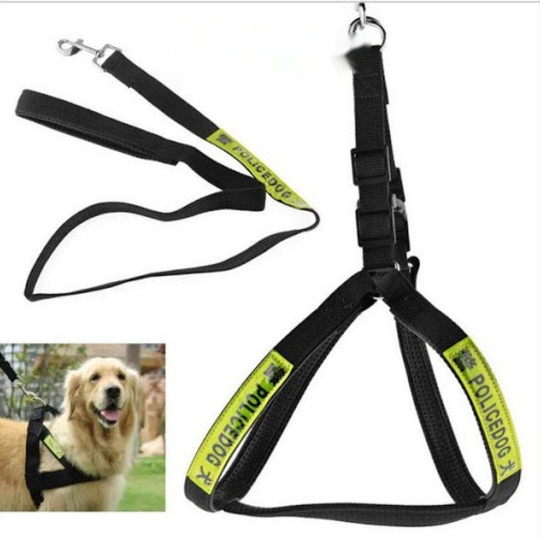 Dây Dắt Yếm Police Nhỏ Dày 2cm Cho Chó <25kg