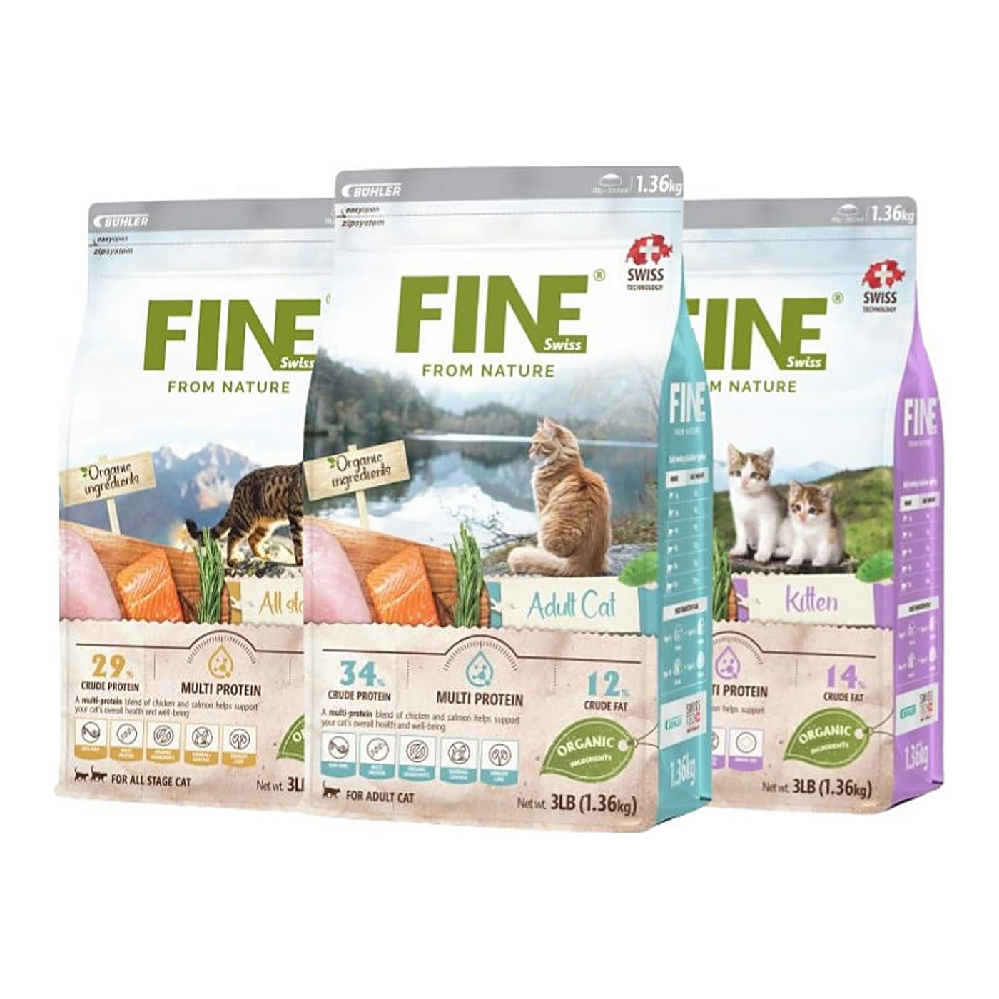 Hạt Fine Hữu Cơ Cho Mèo 1.36kg