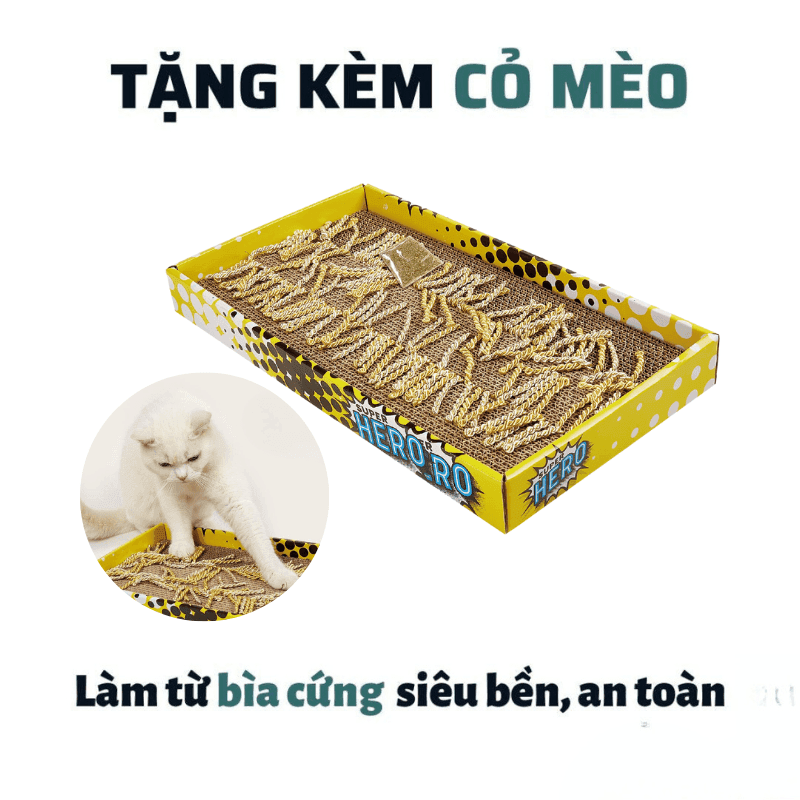 Bàn Cào Móng Mèo Hình Hộp Truyện Tranh FOFOS - Paddy Pet Shop