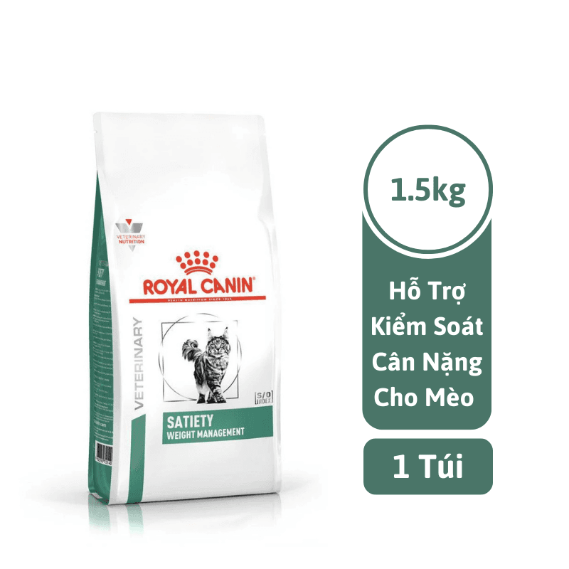 Thức Ăn Hạt Trị Bệnh Cho Mèo Kiểm Soát Cân Nặng Royal Canin Satiety Weight Management 1.5kg