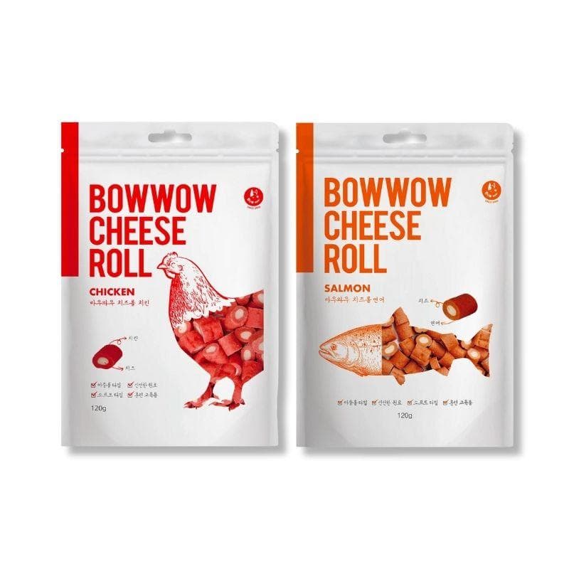 Bánh Thưởng Cho Chó Phô Mai Cuộn Thịt Bowwow Cheese Roll 120g