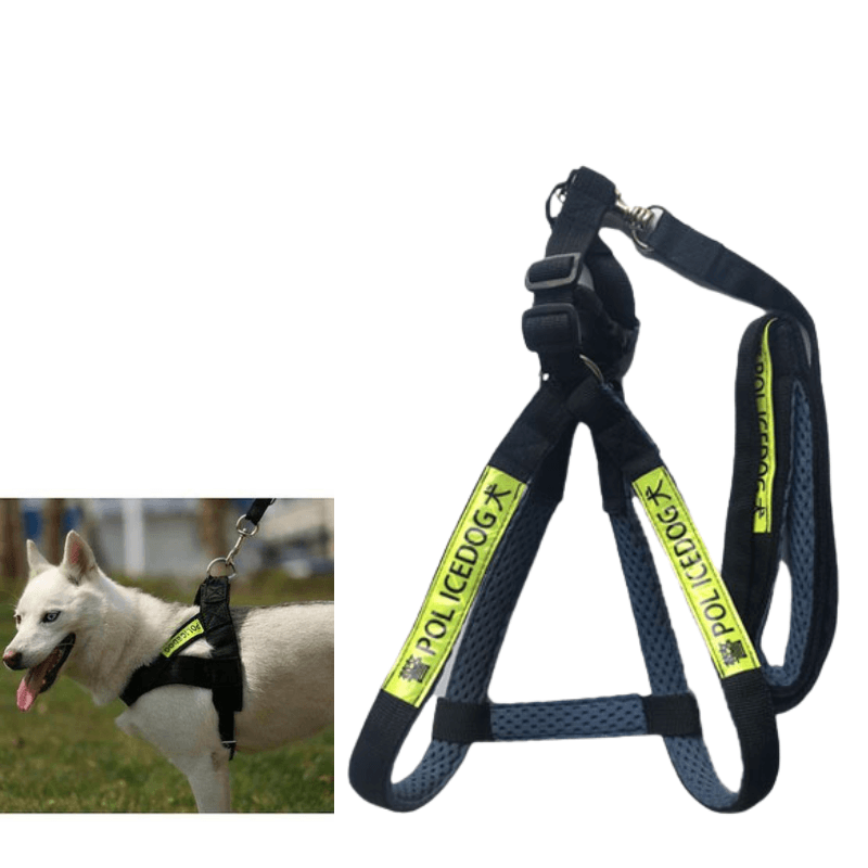 Dây Dắt Yếm Police Lớn Dày 3cm Cho Chó <35kg