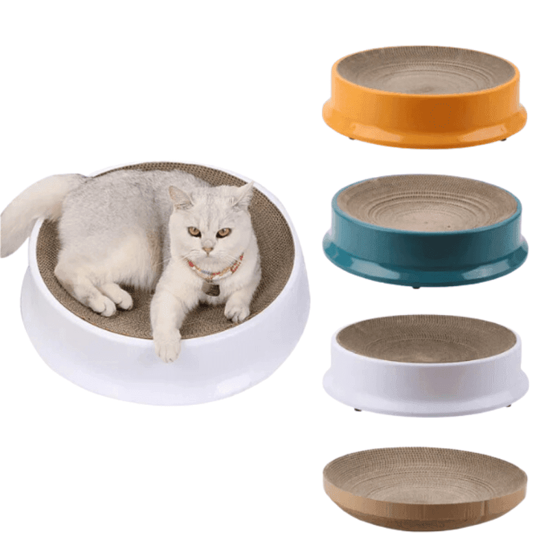 Bàn Cào Móng Giấy Ổ Nằm Tròn Có Đế Nhựa Cho Mèo 43cm - Paddy Pet Shop