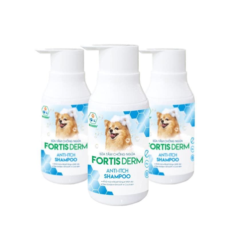 Sữa Tắm Cho Chó Bossen Fortis Derm Chống Ngứa 250ml