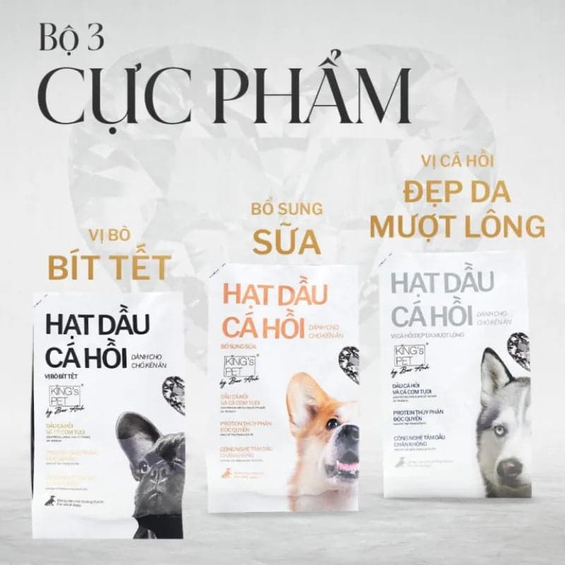 Hạt Cho Chó King's Pet Dầu Cá Hồi By BA