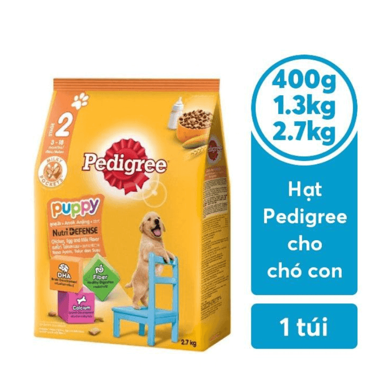 Hạt Cho Chó Con Pedigree Puppy Vị Gà & Trứng