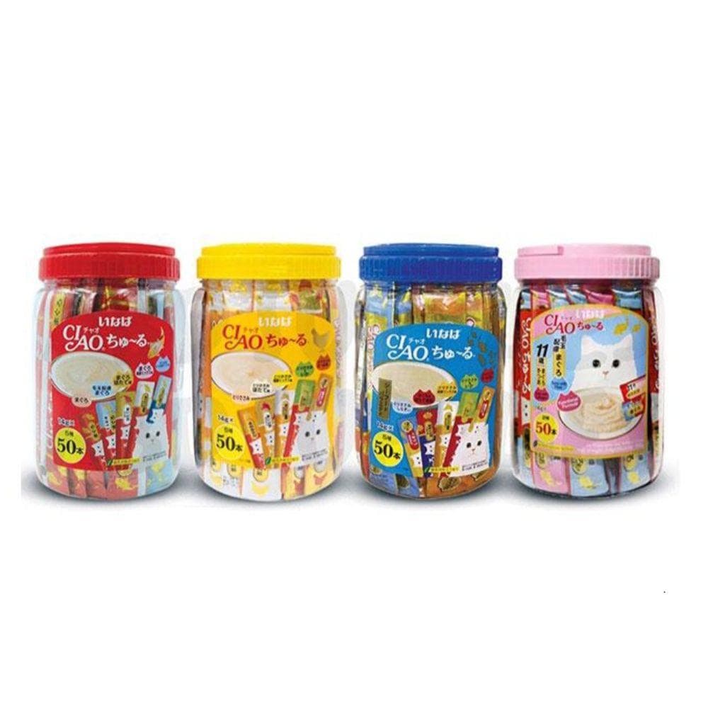 Hộp 50 Tuýp Súp Thưởng Mèo Ciao Churu Mix Nhiều Vị - Paddy Pet Shop