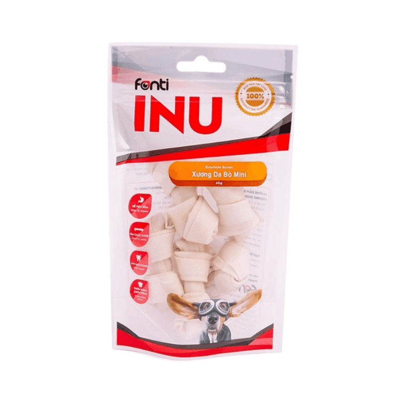 Bánh Thưởng Cho Chó Xương Gặm Fonti Inu - Xương Nơ Da Bò Mini - Paddy Pet Shop