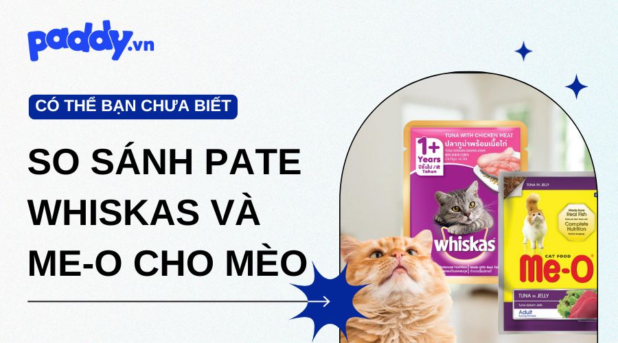So sánh pate cho mèo Whiskas và Me-O