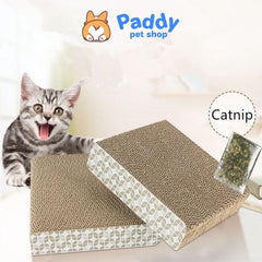 Bàn Cào Móng Mèo Bằng Giấy (Tặng Kèm Cỏ Mèo) - Paddy Pet Shop