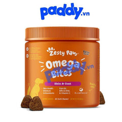 Viên Nhai Dưỡng Lông Chó Mèo Zesty Paws Omega Bites Skin & Coat - Paddy Pet Shop